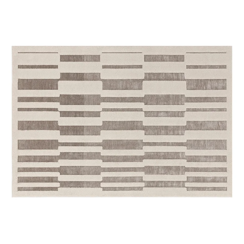 versatile carpet for mixed-use spaces -Valley - Natural/Ivory Tile Rug