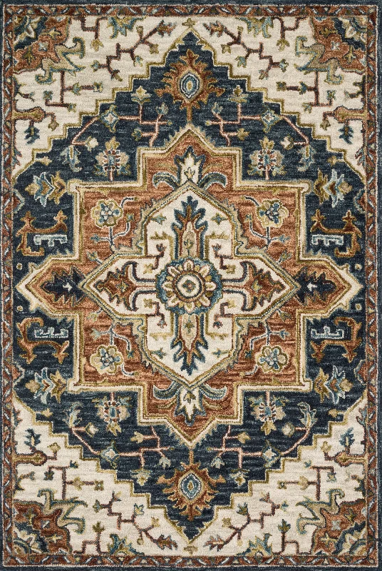 patterned carpet for living rooms -Victoria Blue / Multi