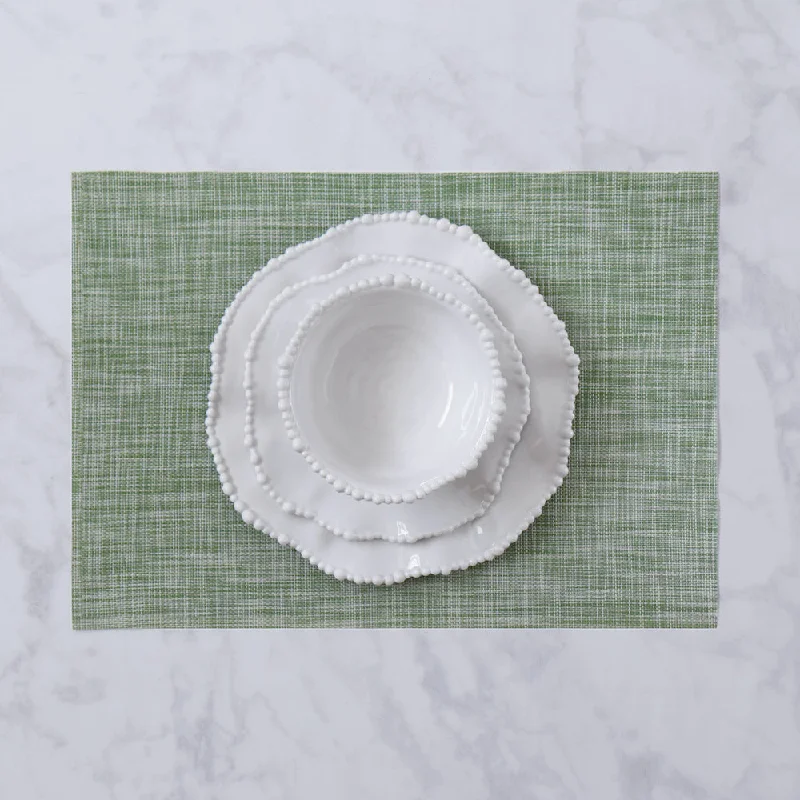 Placemat for coffee table-VIDA Rectangular Woven Placemats Set of 4 (Green)