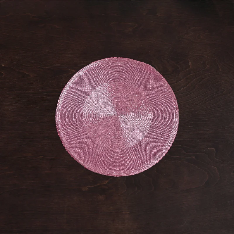 Fun and functional kids' placemat-VIDA Round Beaded Placemats Set of 4 (Pink)