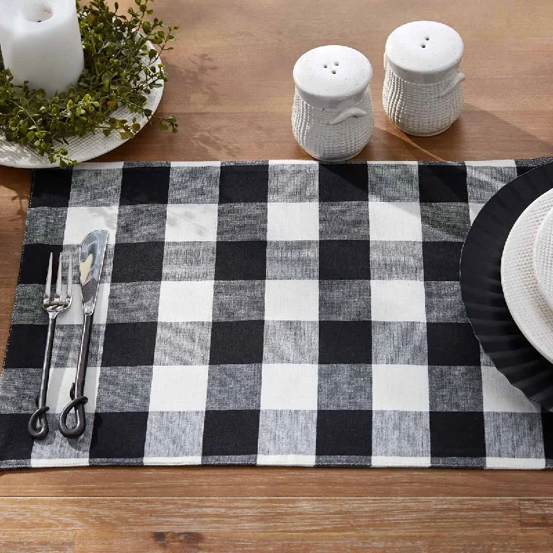 Cute kids' placemat-Buffalo Black and White Check Backed Placemats