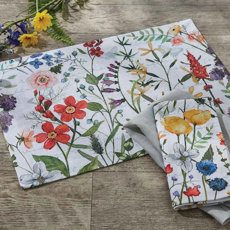 Elegant placemats for restaurant table settings-Wildflower Sketchbook Placemat Set