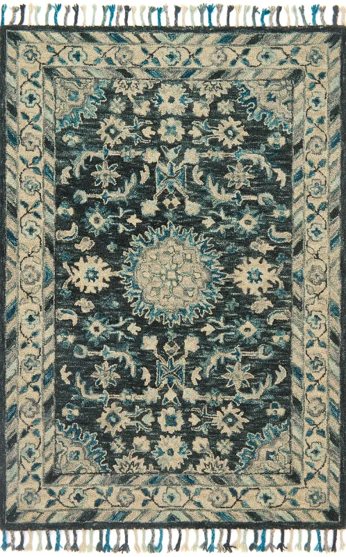 stain-resistant carpet for family households -Zharah Teal / Grey