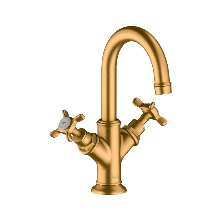 kitchen faucet bohemian-Lavatory Faucet Montreux 2 Cross Brushed Gold Optic 1.2 Gallons per Minute 150 DEG Swivel Pop-Up 1 Hole 6-1/4 Inch