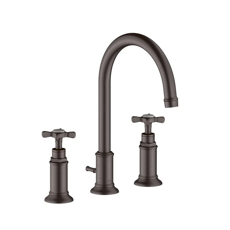 kitchen faucet desert style-Lavatory Faucet Montreux Widespread 8 Inch Spread 2 Cross Brushed Black Chrome 1.2 Gallons per Minute 120 DEG Swivel Pop-Up 3 Hole 7 Inch