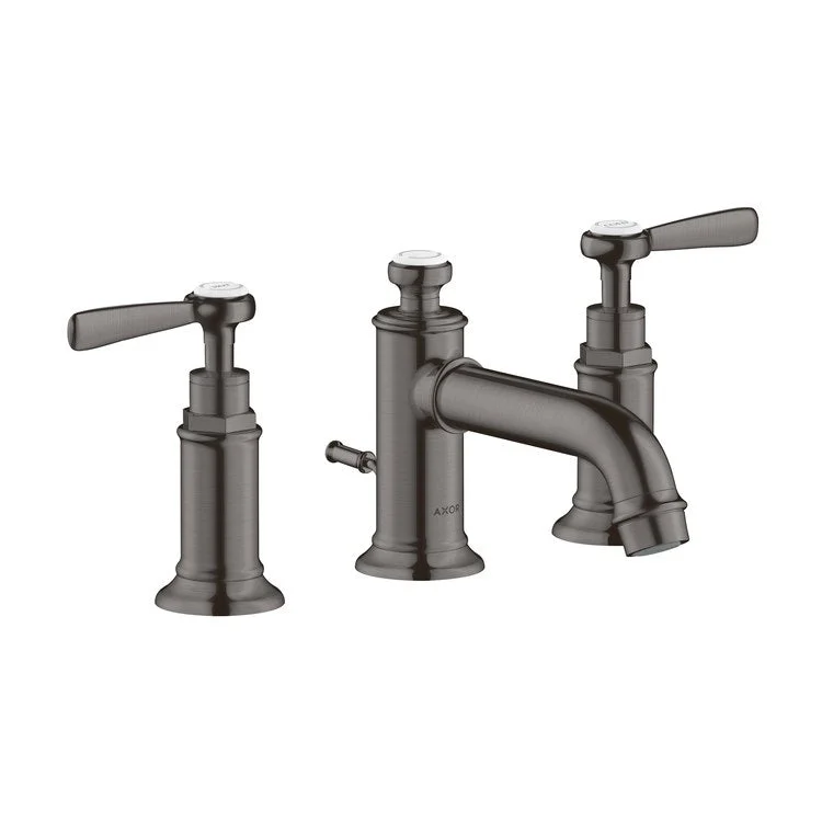 kitchen faucet backup plan-Lavatory Faucet Montreux Widespread 8 Inch Spread 2 Lever ADA Brushed Black Chrome 1.2 Gallons per Minute Rigid Pop-Up 3 Hole 1-1/8 Inch