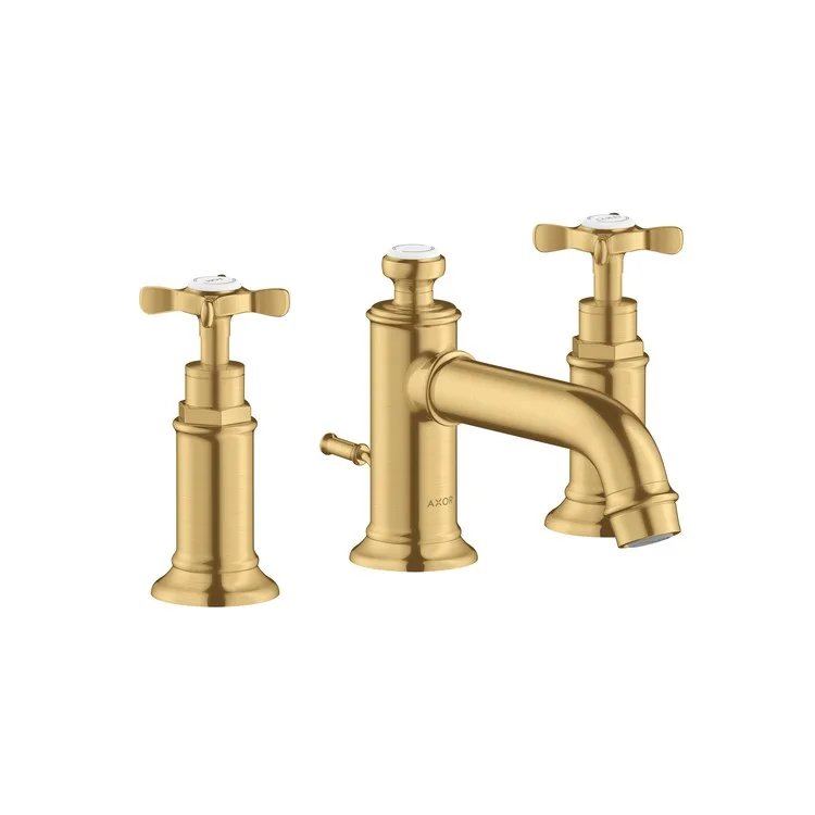 kitchen faucet Scandinavian-Lavatory Faucet Montreux Widespread 8 Inch Spread 2 Cross ADA Brushed Gold Optic 1.2 Gallons per Minute Rigid Pop-Up 3 Hole 1-1/8 Inch