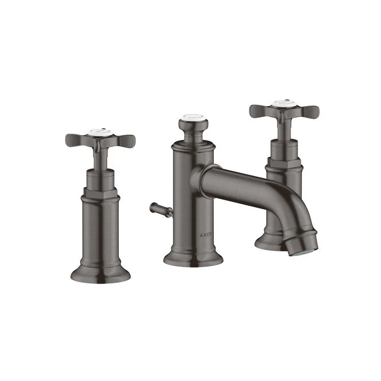 kitchen faucet holiday home-Lavatory Faucet Montreux Widespread 8 Inch Spread 2 Cross ADA Brushed Black Chrome 1.2 Gallons per Minute Rigid Pop-Up 3 Hole 1-1/8 Inch