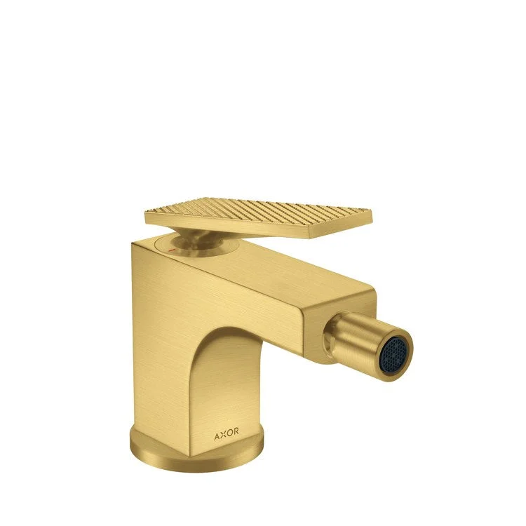 kitchen faucet transitional-Bidet Faucet Citterio Rhombic Cut 1 Lever ADA Brushed Gold Optic