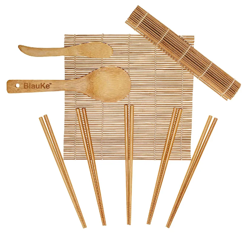 Kitchen tools for discounts-Bamboo Sushi Making Kit with 2 Sushi Rolling Mats, 5 Pairs of Reusable