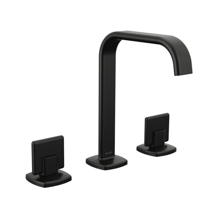 kitchen faucet double handle-Lavatory Faucet Allaria Widespread 6-16 Inch Spread Less Handle ADA WaterSense Matte Black 1.2 Gallons per Minute Square