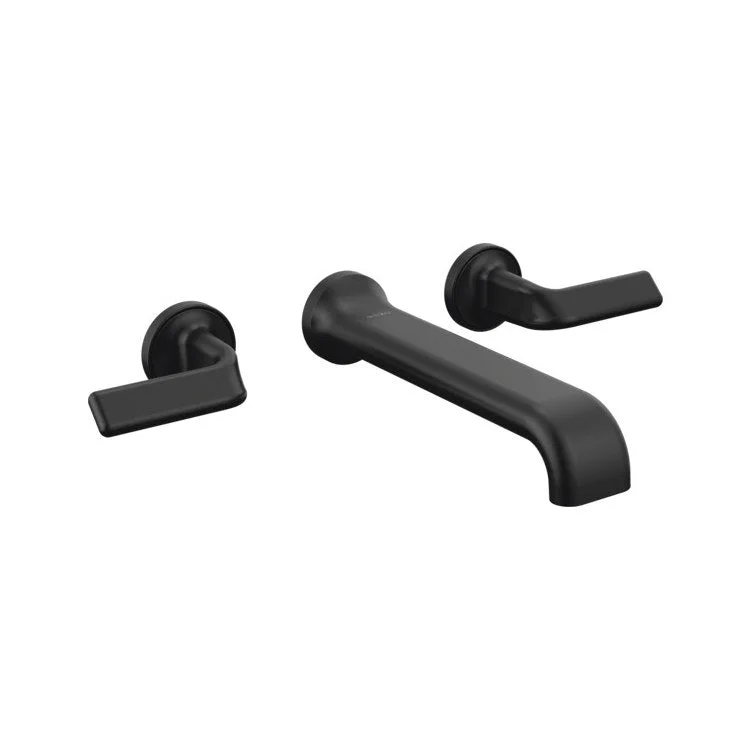 kitchen faucet wall mount-Tub Filler Allaria Wall Mount 8 Inch Spread 2 Less Handle ADA Matte Black