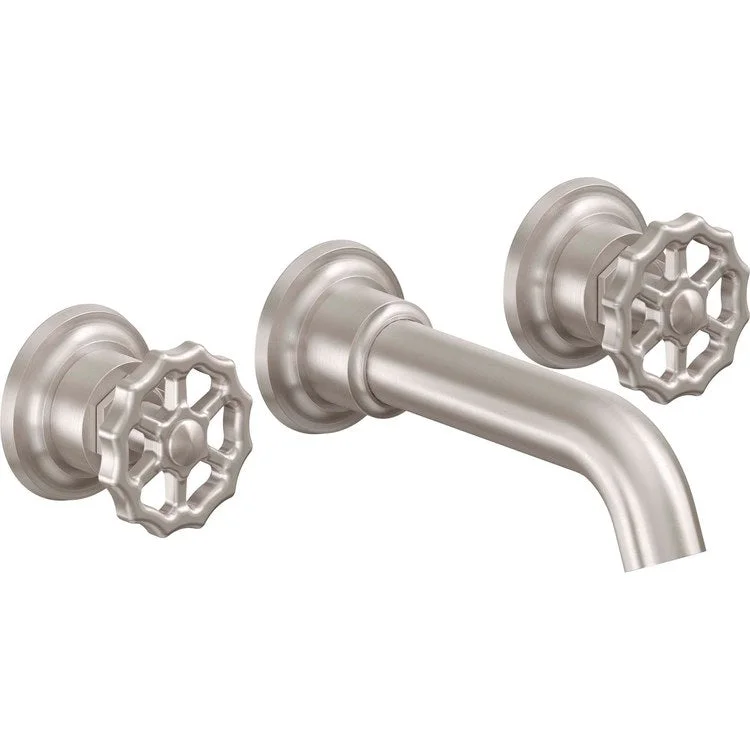 kitchen faucet bold finishes-Lavatory Trim Descanso Works Vessel Wall 2 Wheel Burnished Brass Spout Reach 6-5/16 Inch 1.2 Gallons per Minute