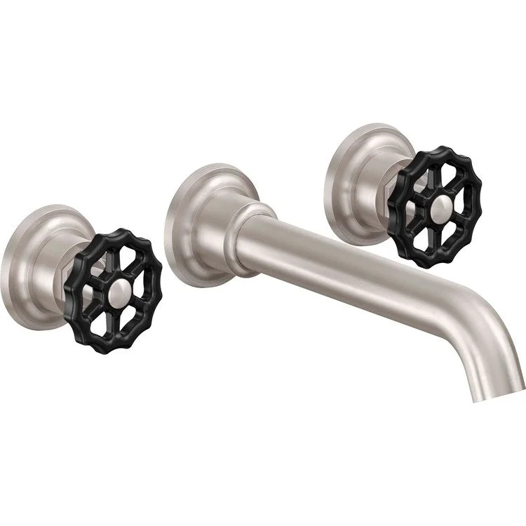 kitchen faucet low flow-Lavatory Trim Descanso Works Vessel Wall 2 Black Wheel Burnished Nickel 1.2 Gallons per Minute