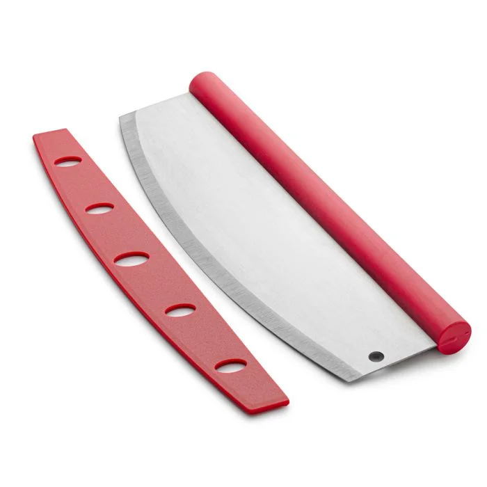 Kitchen utensils for soy-free-Cousin Luca's - Rocking Pizza Cutter with Blade Guard