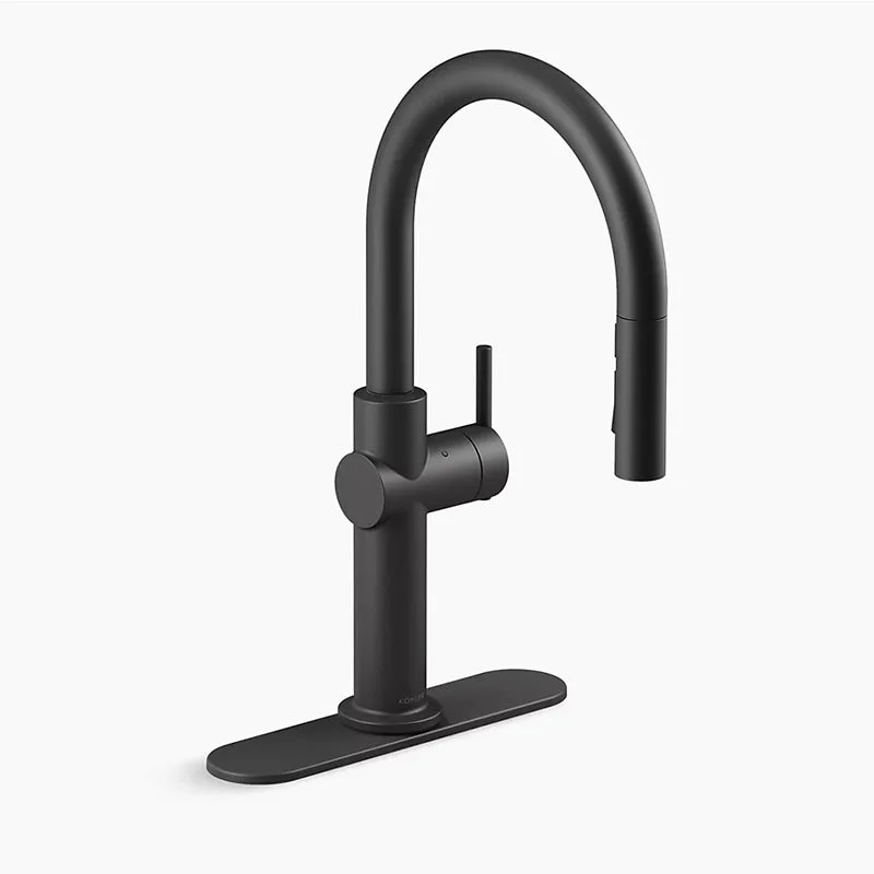 kitchen faucet dock tap-Crue Touchless Pull-Down Kitchen Faucet in Matte Black