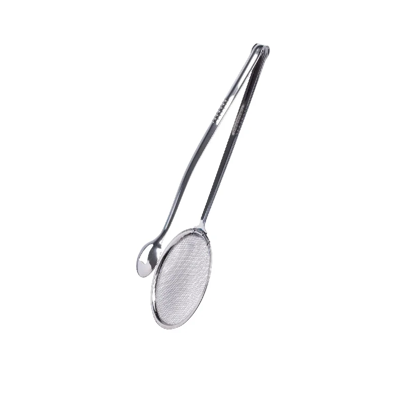 Kitchen utensils for road trips-Cuisena Stainless Steel Frying Tongs & Strainer