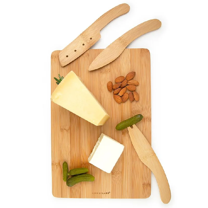 Best kitchen utensils for peeling-Cut&Serve Bamboo Cheese Board Set