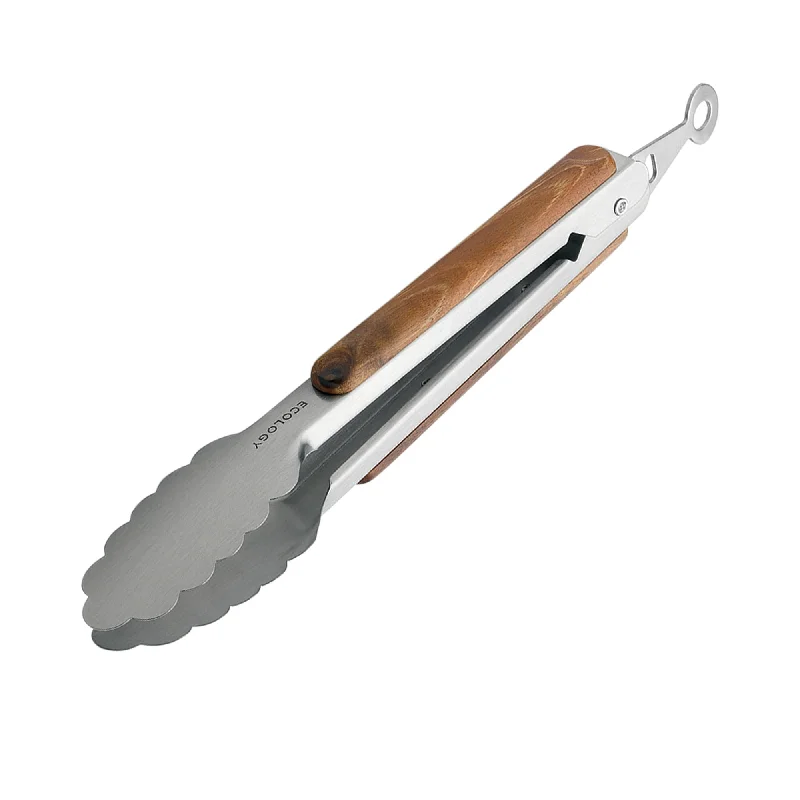 Kitchen utensils for triple-use-Ecology Acacia Tongs 23cm