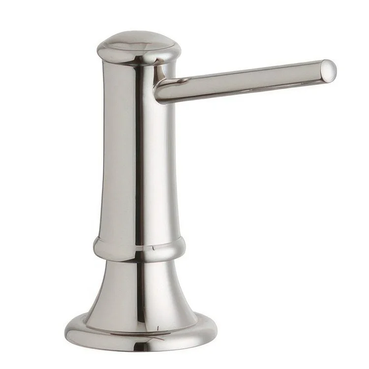 kitchen faucet bread proof-Soap Dispenser Explore Polished Nickel Plastic Brass Plunger Dispenser 3-1/2 Inch