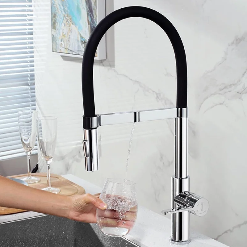 kitchen faucet baking sink-Enhanced Kitchen Experience With Modern Kitchen Faucet Single Lever Pullout Mixer 1 PC By Jayna