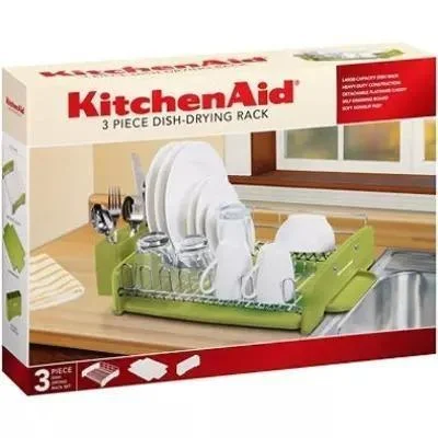 Kitchen tools for dishwasher-Kitchen Aid - 3-Piece Dish Drying Rack - Green