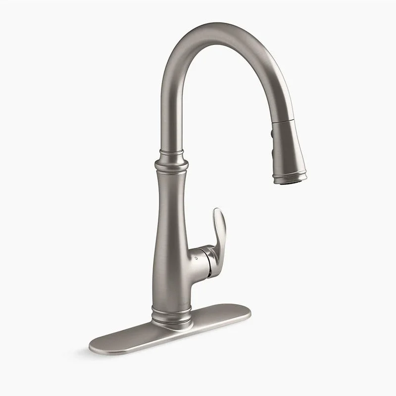 kitchen faucet gym sink-Bellera Pull-Down Escutcheon Kitchen Faucet