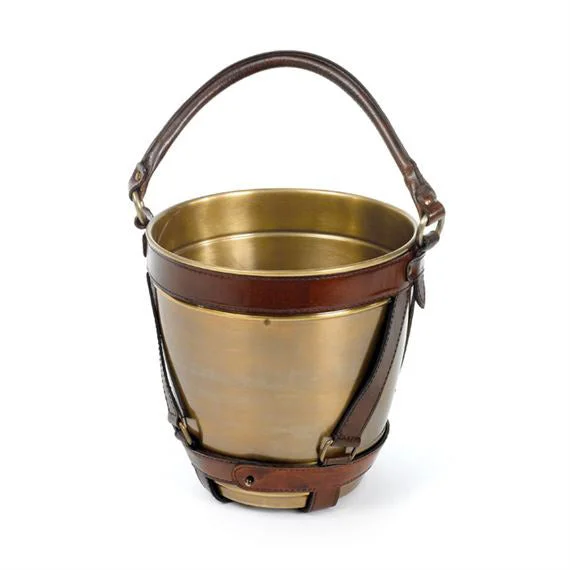 Kitchen tools for demos-Leather Handle Champagne Bucket