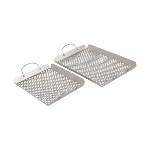 Kitchen tools for attachments-Linkfair - Stainless Steel Grill Baskets - 2 Piece