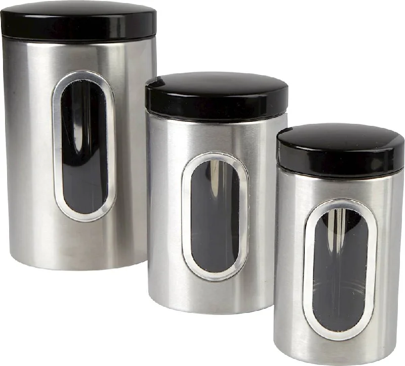 Kitchen utensils for Halloween-Mind Reader Canister (Set of 3) Silver