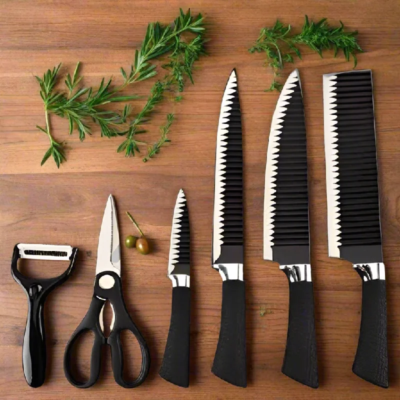 Kitchen tools for professionals-Sets Of Kitchen Knives And Kitchen Scissors