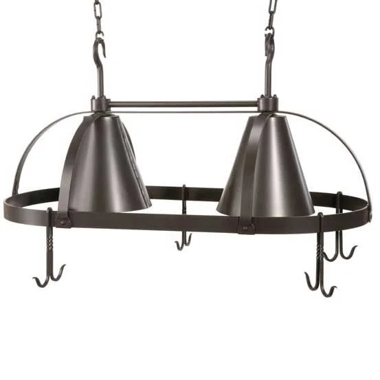 Kitchen utensils for hiking-Oval Dutch Lighted Pot Rack