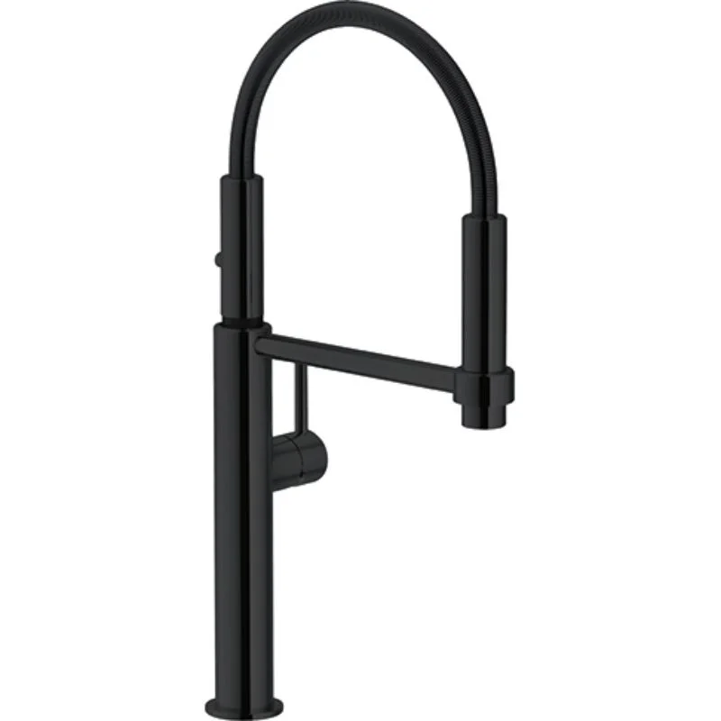 kitchen faucet test kitchen-Pescara Single-Handle Pull-Down Pre-Rinse Kitchen Faucet in Matte Black