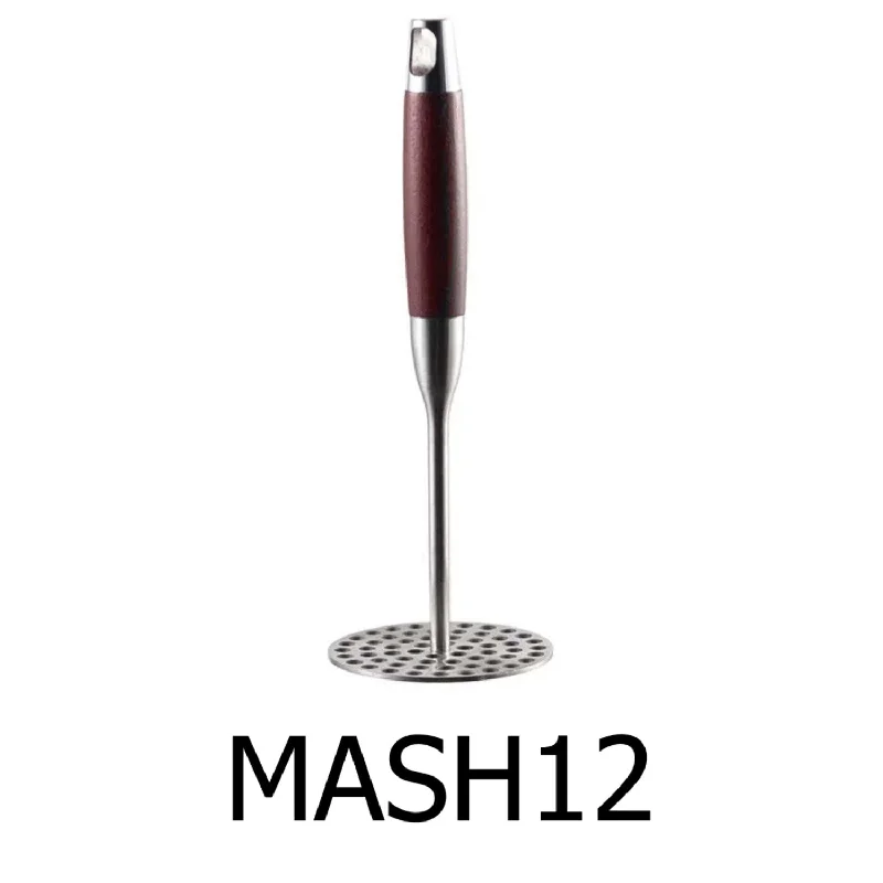 Kitchen utensils for experts-12.5" Round Potato Masher with Wooden Handle