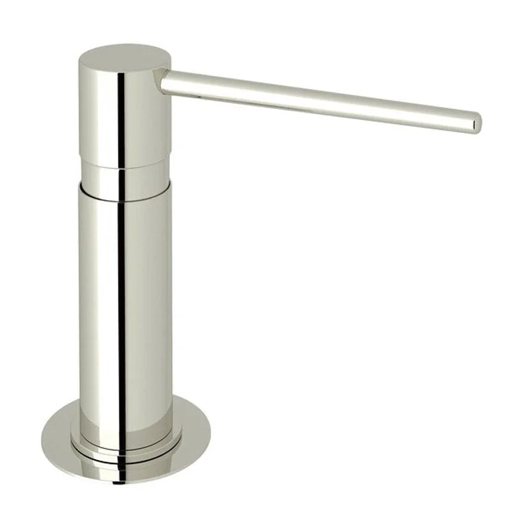 kitchen faucet temp setup-Soap Dispenser Modern Luxury Polished Nickel Deck Mount Plastic Brass & Lotion 12 Fluid Ounce 4-1/2 Inch