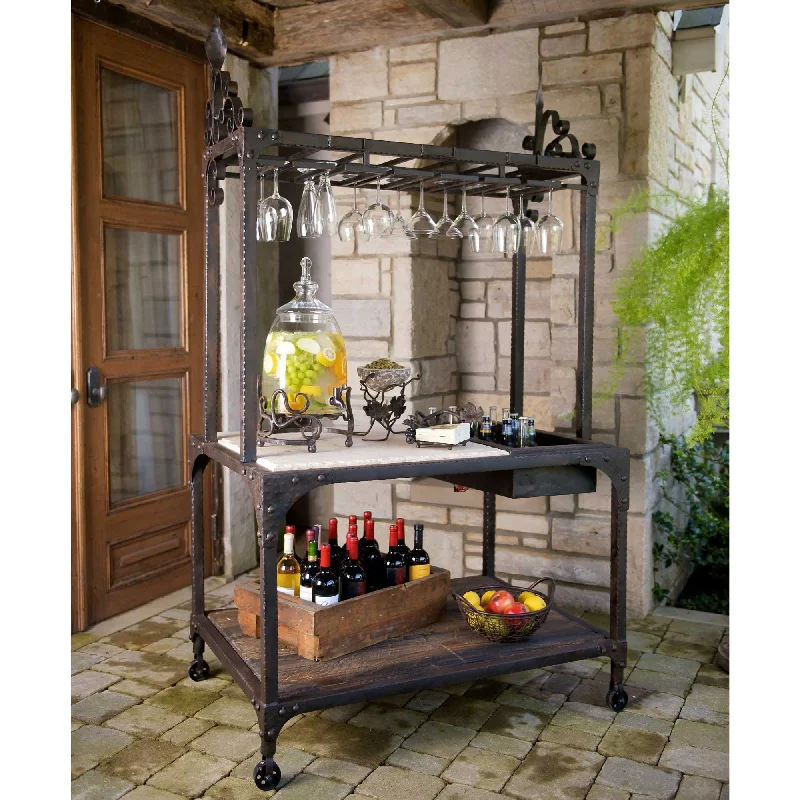 Kitchen utensils for voice control-Wrought Iron Amalfi Party Center- Antiqued