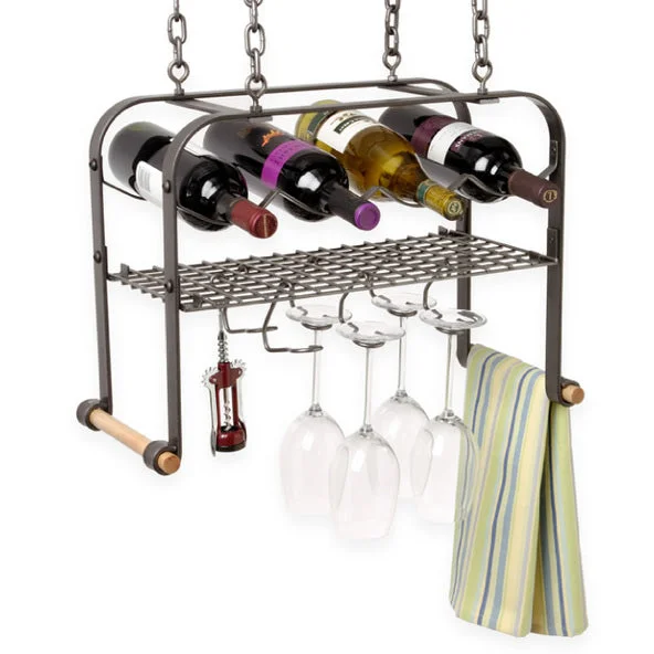 Durable kitchen utensils for daily use-Enclume Hanging Wine & Accessories Center