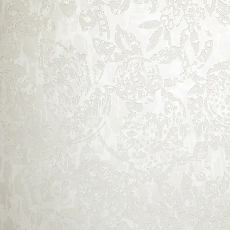 Wallpaper for bold bedroom-Beaded Floral Abstract Wallpaper in Metallic Cream