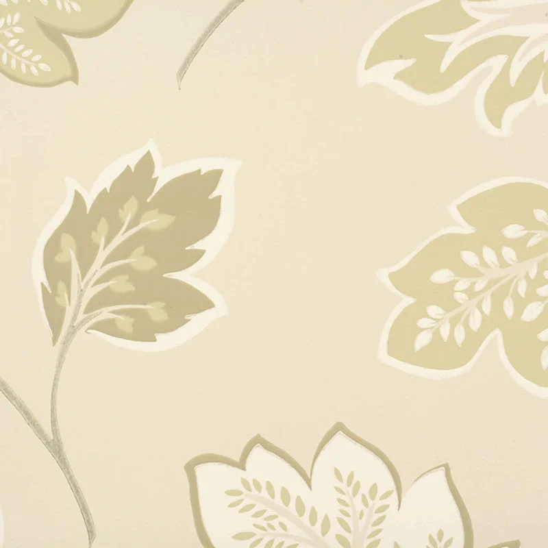 Wallpaper for modern bedroom-Botanical Lively Wallpaper in Ivory/Cream/Sage