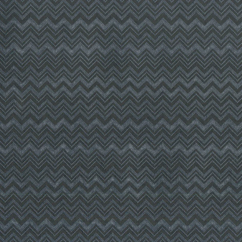 Wallpaper with coil patterns-Chevron Small Alternating Wallpaper in Black/Silver