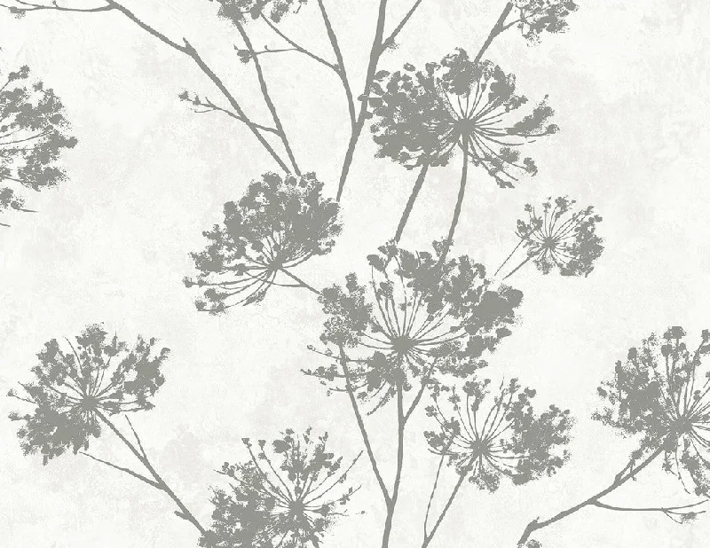 Wallpaper installation guide-Dandelion Floral Peel & Stick Wallpaper in Metallic Silver