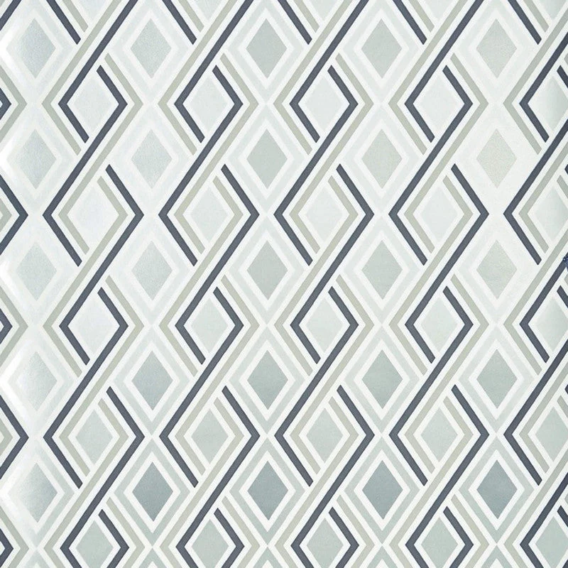 Wallpaper with stripes-Diamond Geo Retro Wallpaper in Cream/Taupe