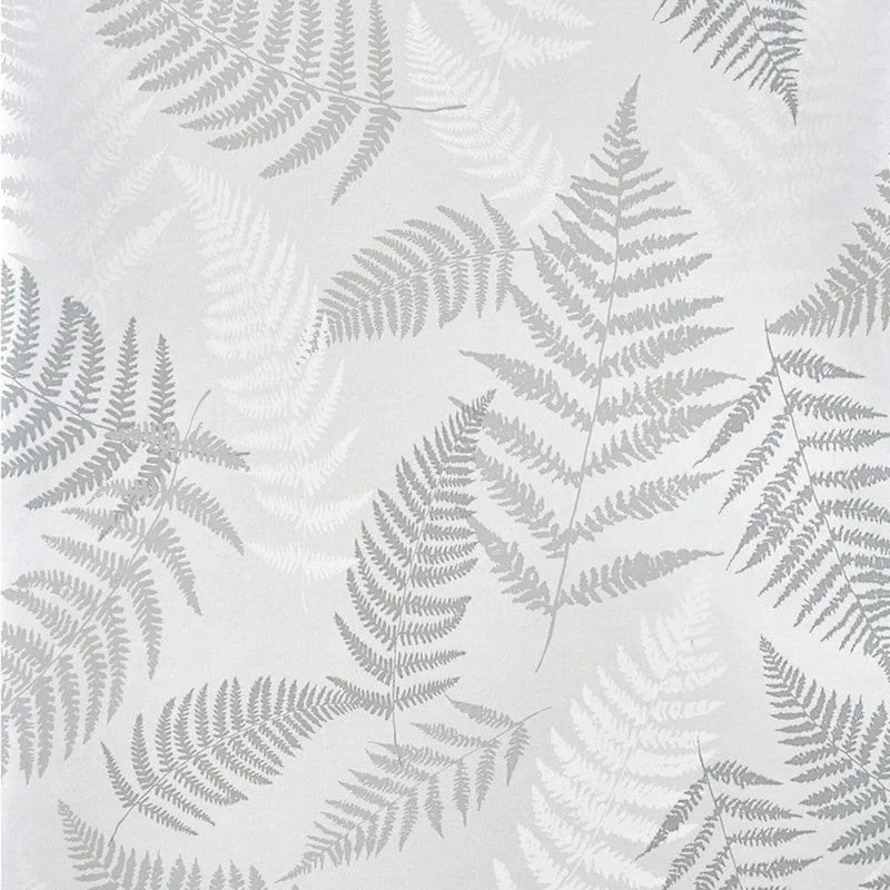 Wallpaper with cityscape-Fern Leaves Floating Wallpaper in Cream/Taupe