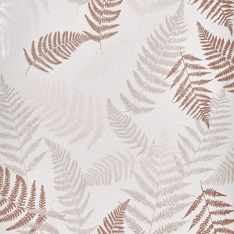 Wallpaper with 3D effect-Fern Leaves Floating Wallpaper in Pink/Coral/Cream