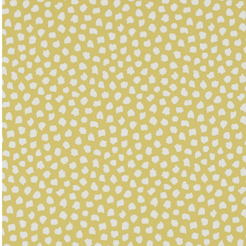 Wallpaper with earthy tones-Floating Popcorn Wallpaper in Mustard/Cream