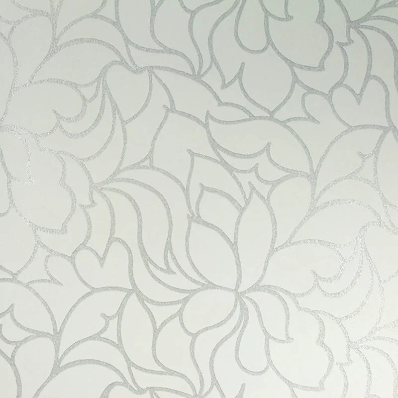 Wallpaper with deer print-Floral Lines Wallpaper in Green/Grey