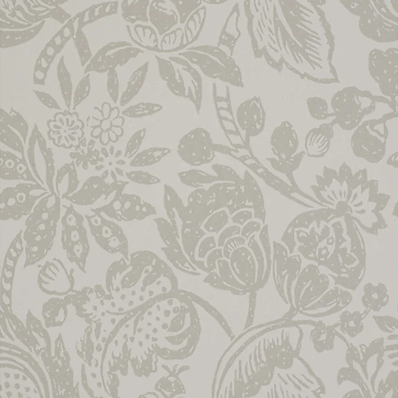 Wallpaper with circle motifs-Floral Tropical Large Textured Wallpaper in Cream/Beige