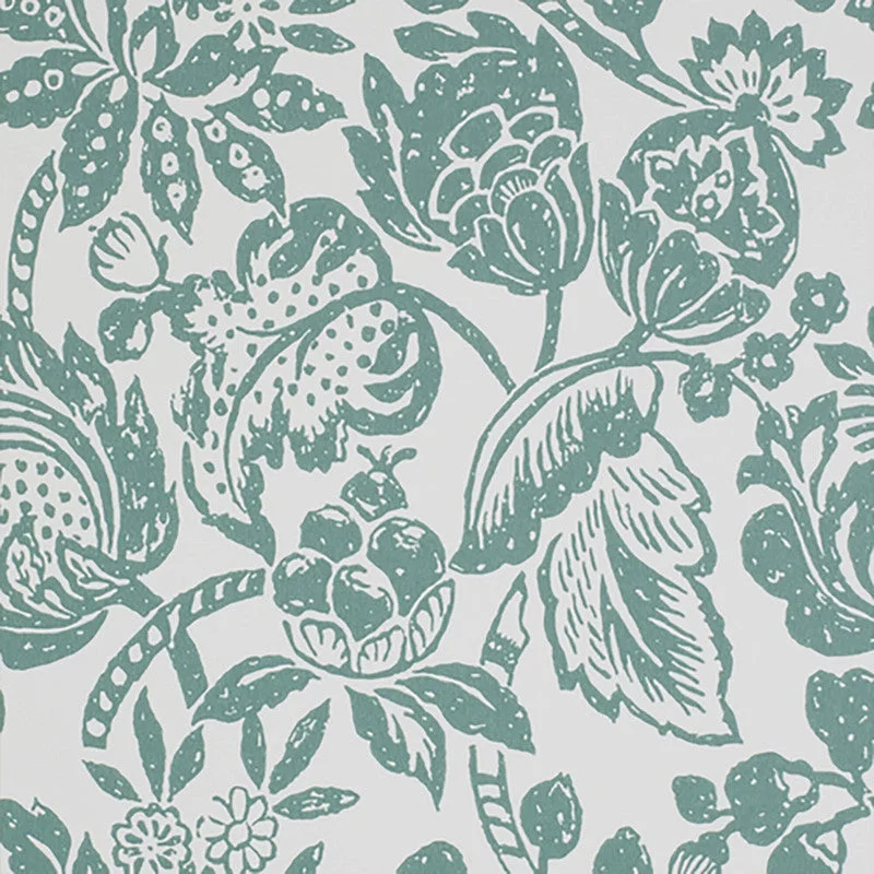 Wallpaper for modern office-Floral Tropical Large Textured Wallpaper in Emerald/White