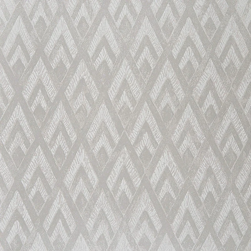 Wallpaper with gold accents-Geo Diamond Modern Wallpaper in Grey Metallic