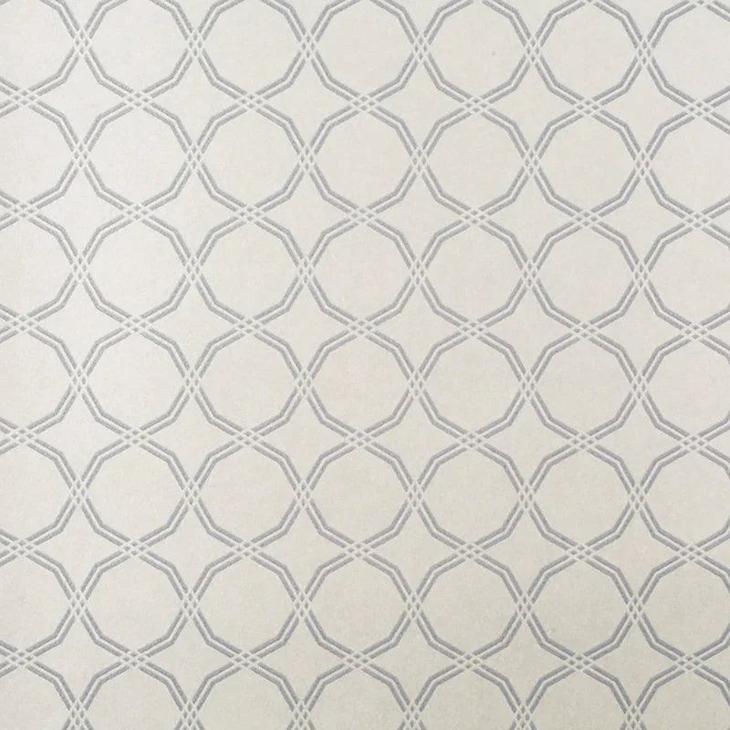 Wallpaper with curve patterns-Geo Trellis Small Wallpaper in Cream/Blue